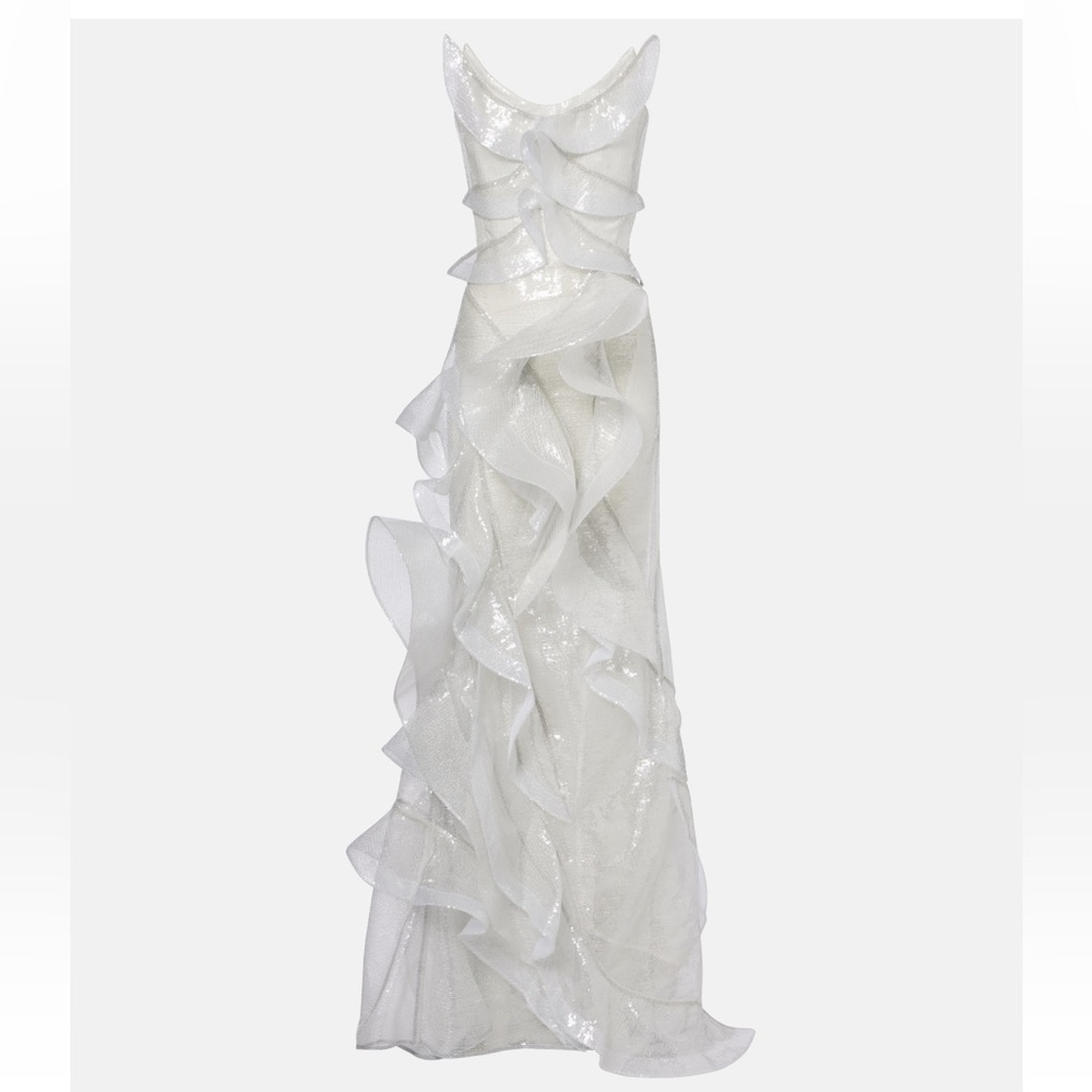 MATICEVSKI Refraction Sequin Mesh Gown size 6 US / 10 UK - bridal second look - Picture 5 of 8